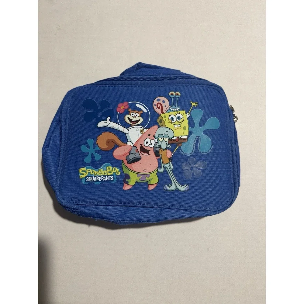 Spongebob Squarepants Character Print Blue Soft Insulated Lunchbag